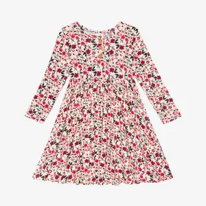 Posh Peanut Janie L/S Henley Twirl Dress