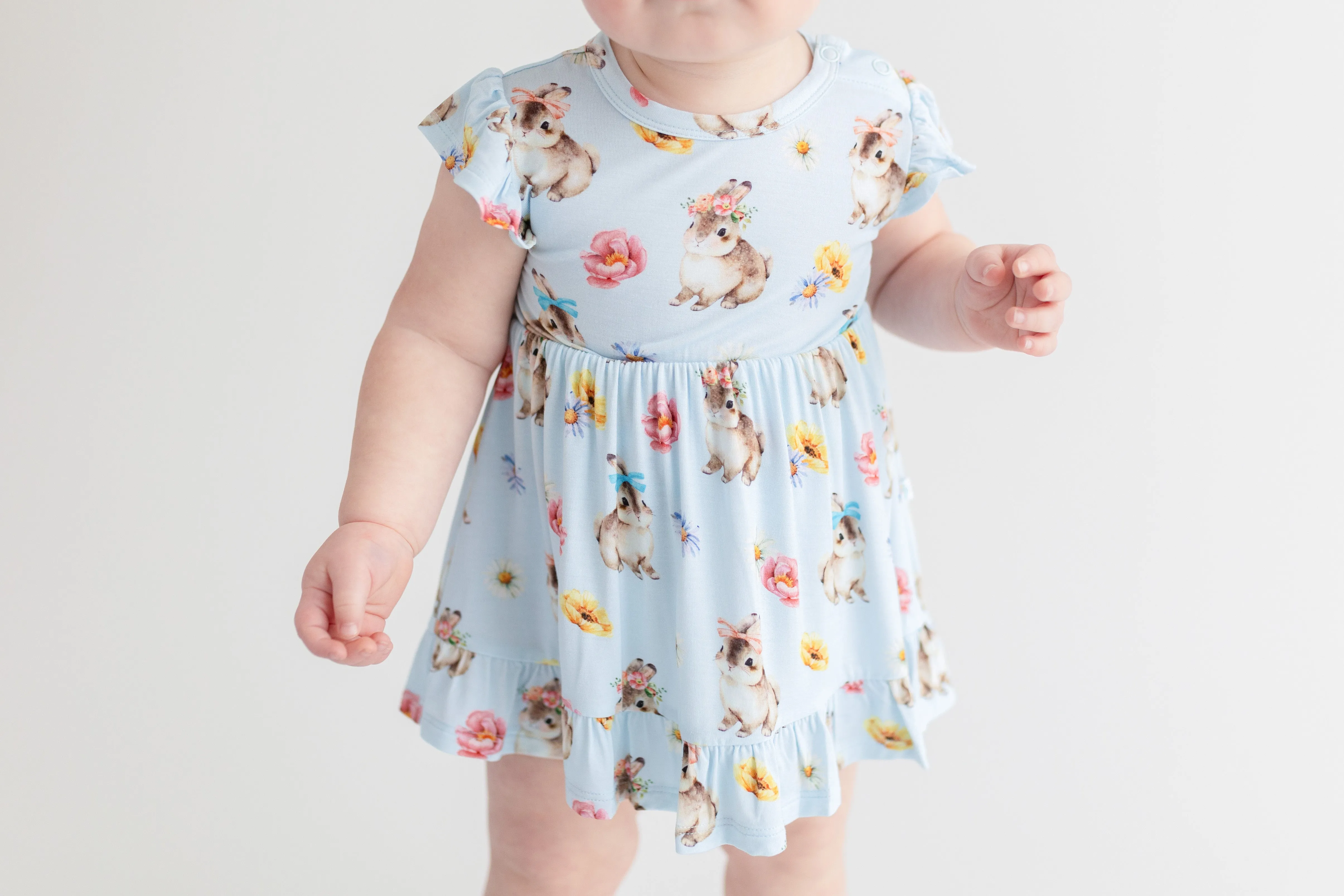Posh Peanut- Tinsley Jane Capsleeve Ruffled Bodysuit Dress