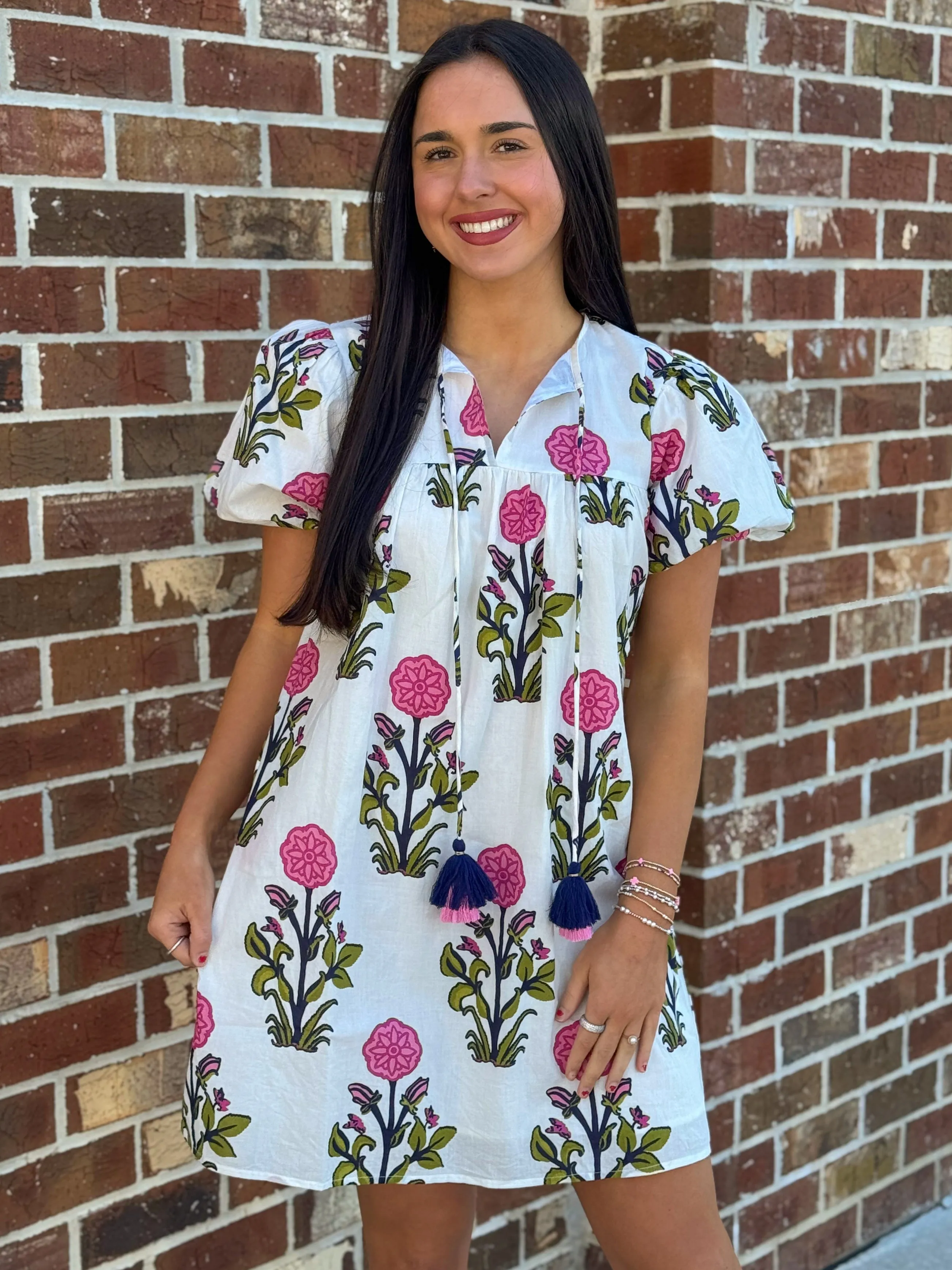 Printed Dress (Cream)