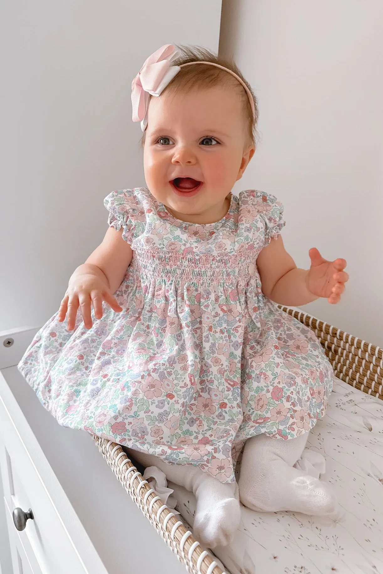 "Adelaide" Lilac Floral Smocked Dress & Bloomers