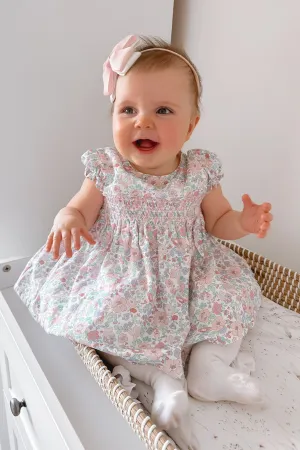 "Adelaide" Lilac Floral Smocked Dress & Bloomers