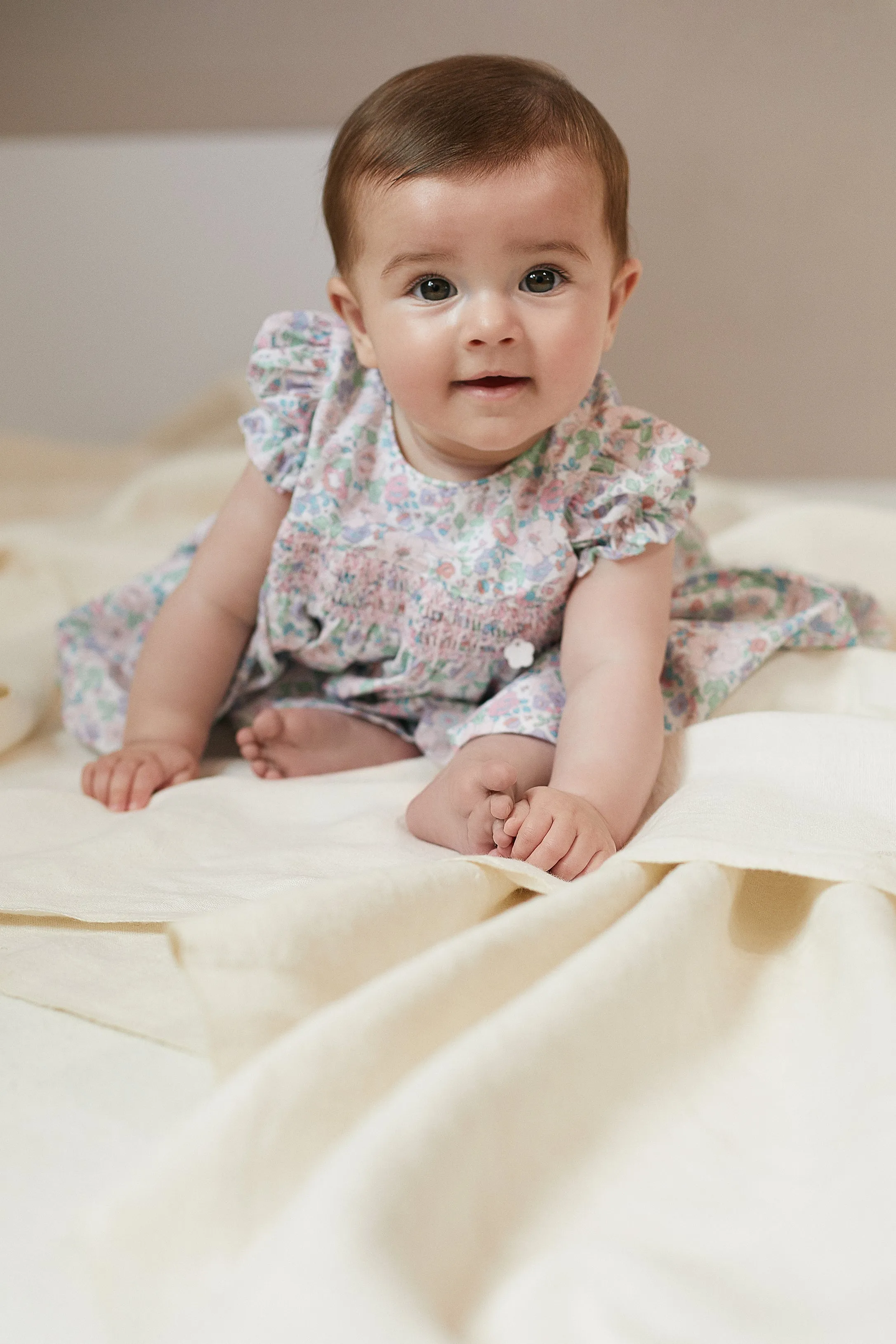 "Adelaide" Lilac Floral Smocked Dress & Bloomers