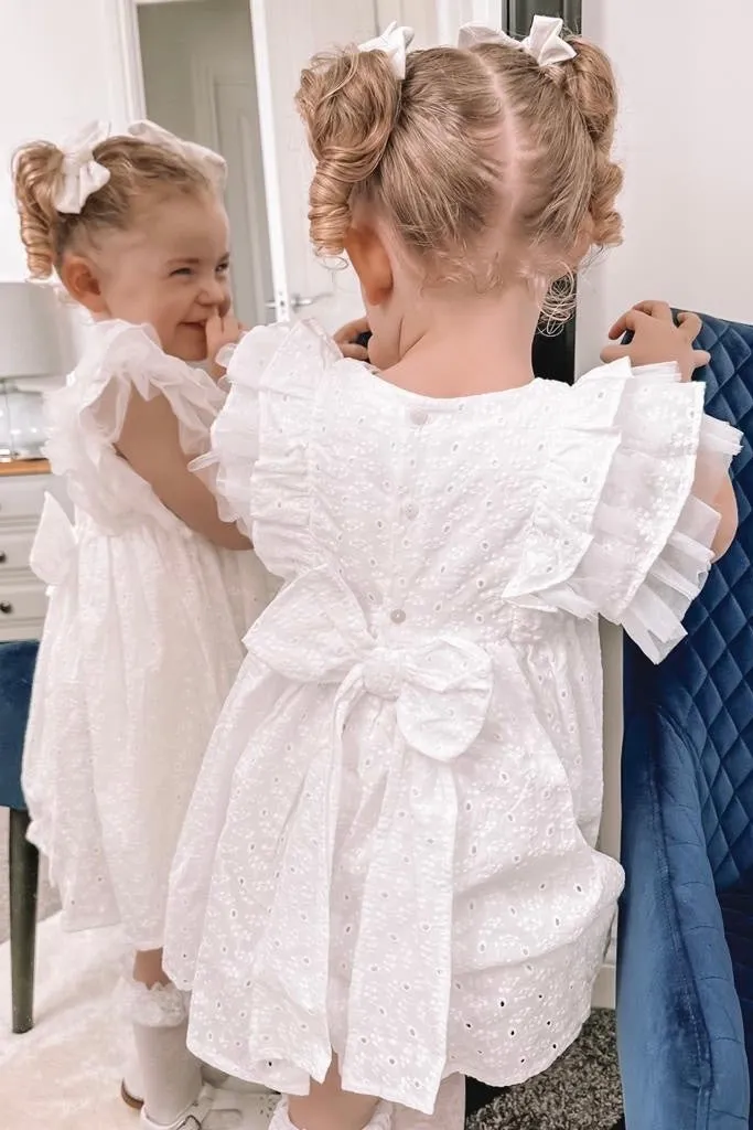 "Aida" White Broderie Anglaise Dress