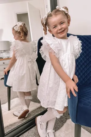 "Aida" White Broderie Anglaise Dress