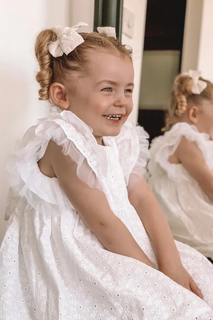 "Aida" White Broderie Anglaise Dress