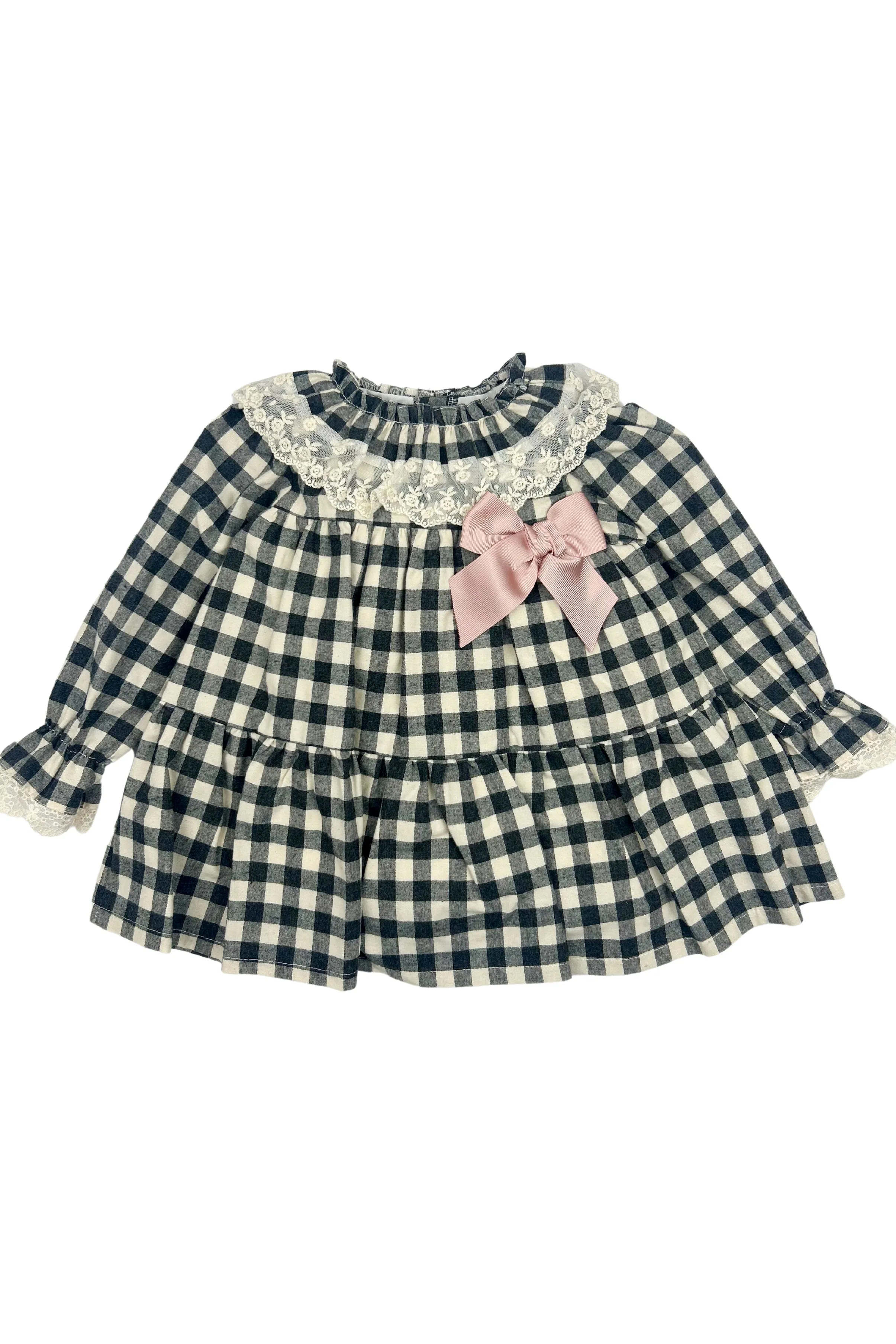 "Alana" Black Gingham Dress & Bloomers