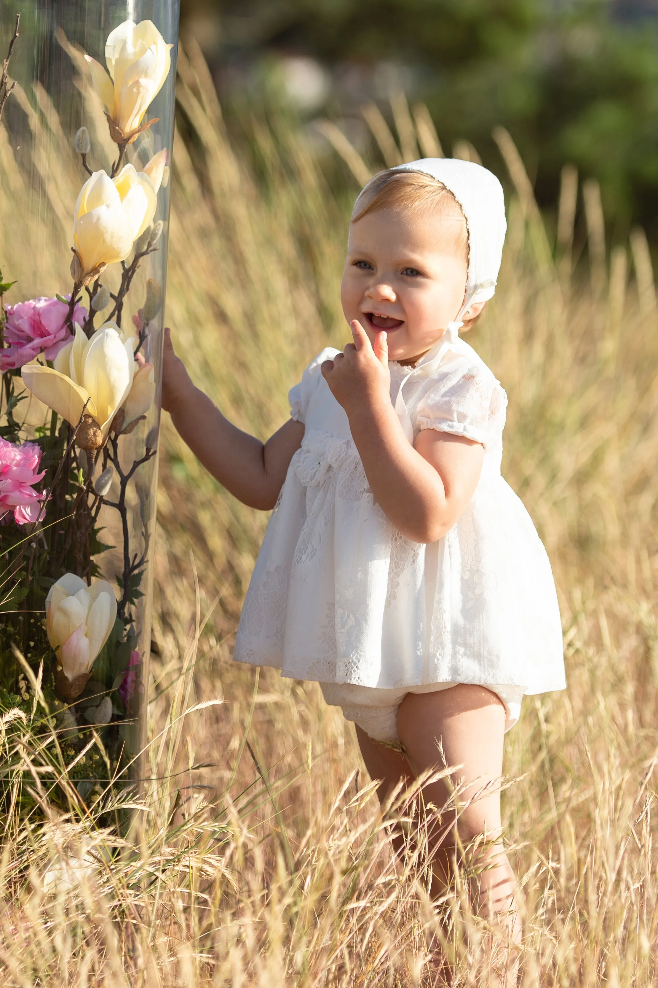 "Ayda" Ivory Lace Dress & Bloomers