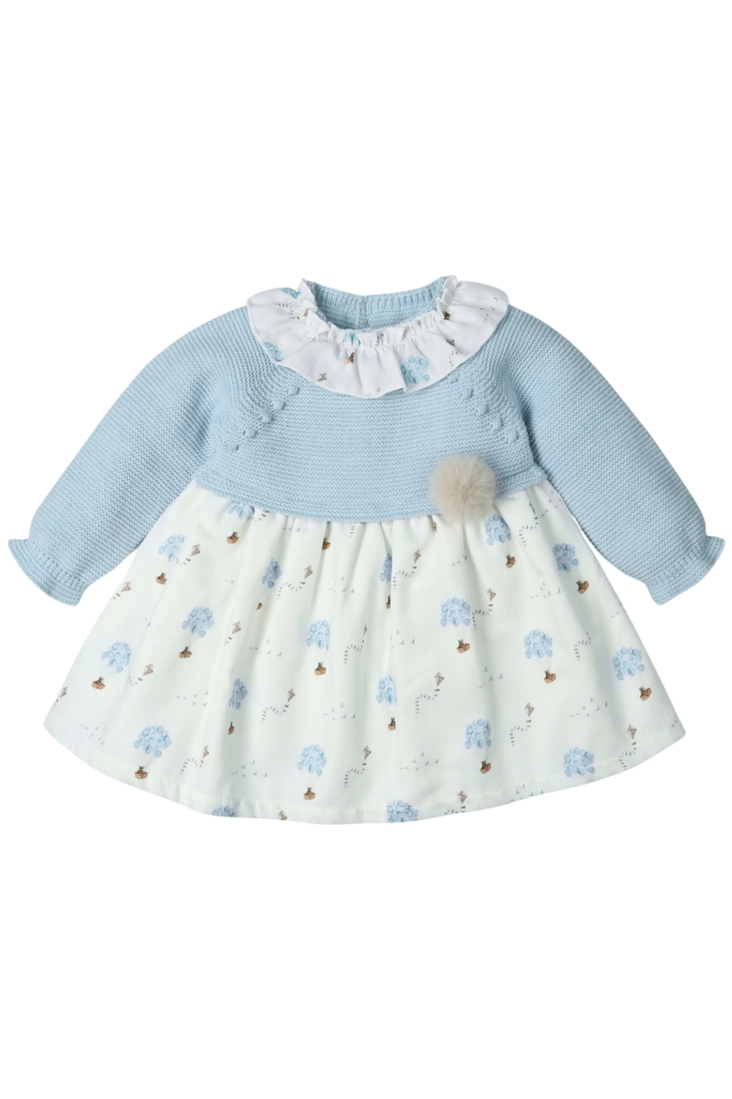 "Briella" Cloud Blue Half Knit Dress