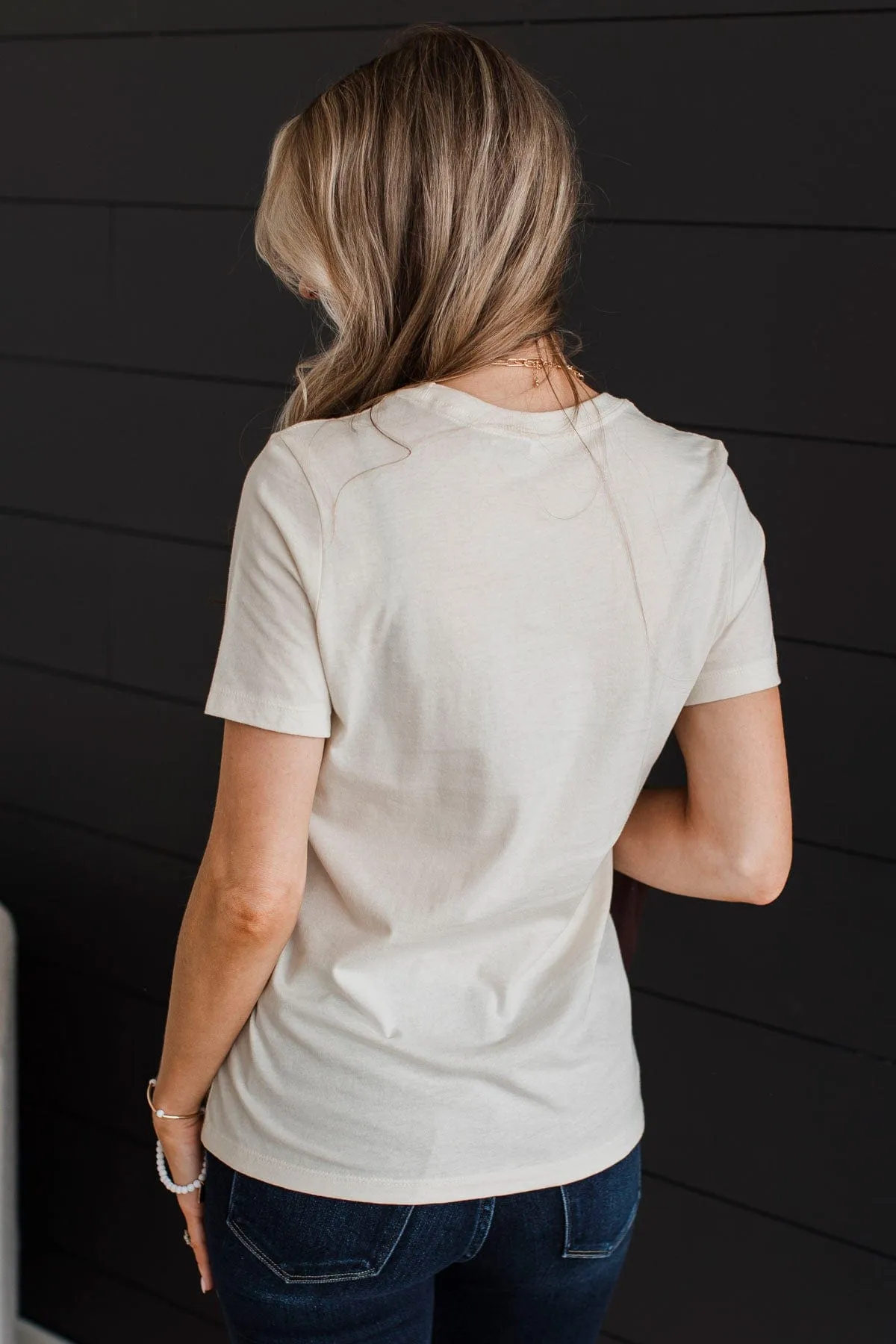 "But First, Coffee" Stacked Graphic Tee- Cream