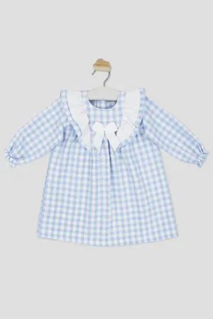 "Darcey" Pale Blue Gingham Dress