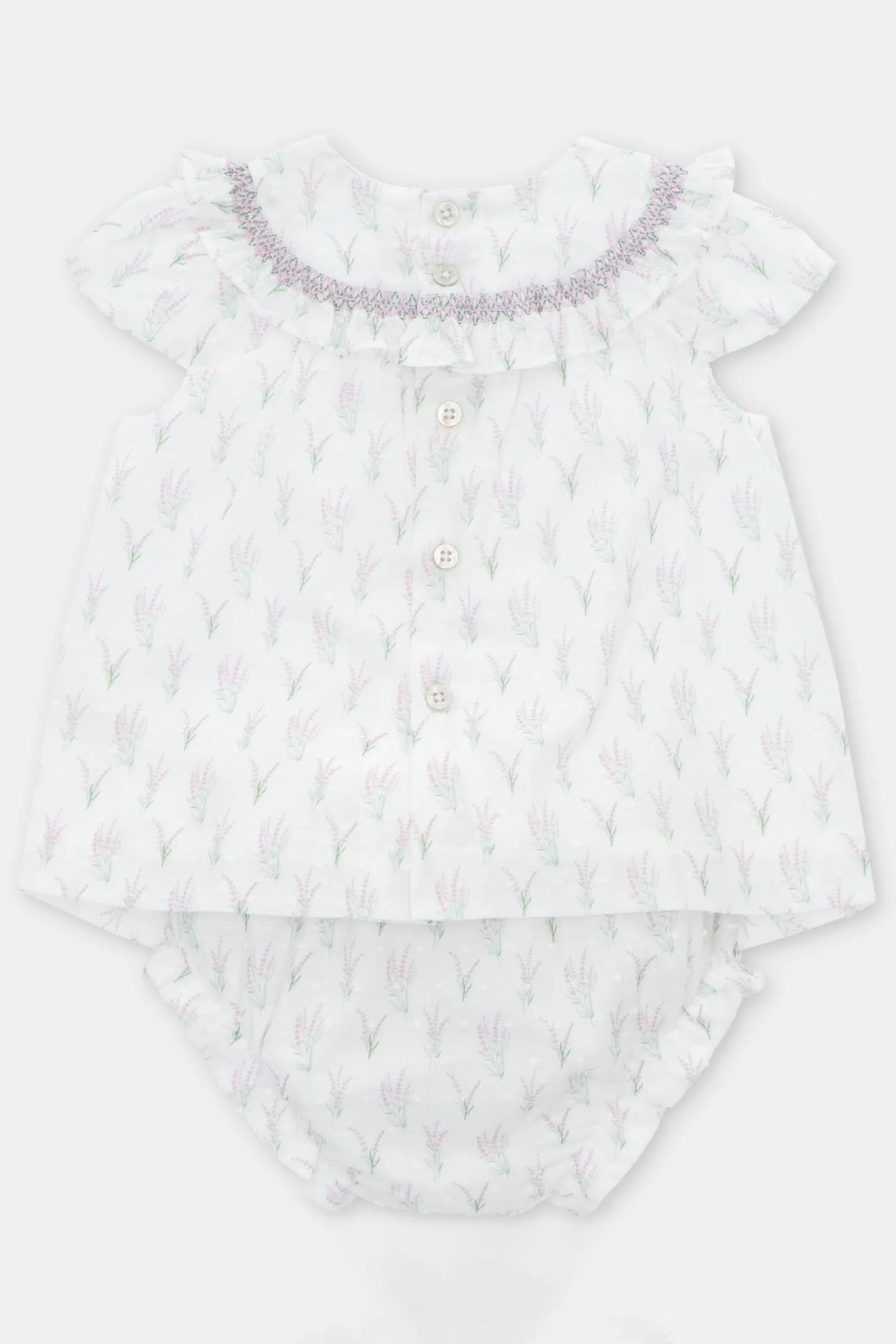 "Dorothea" Lavender Floral Smocked Dress & Bloomers