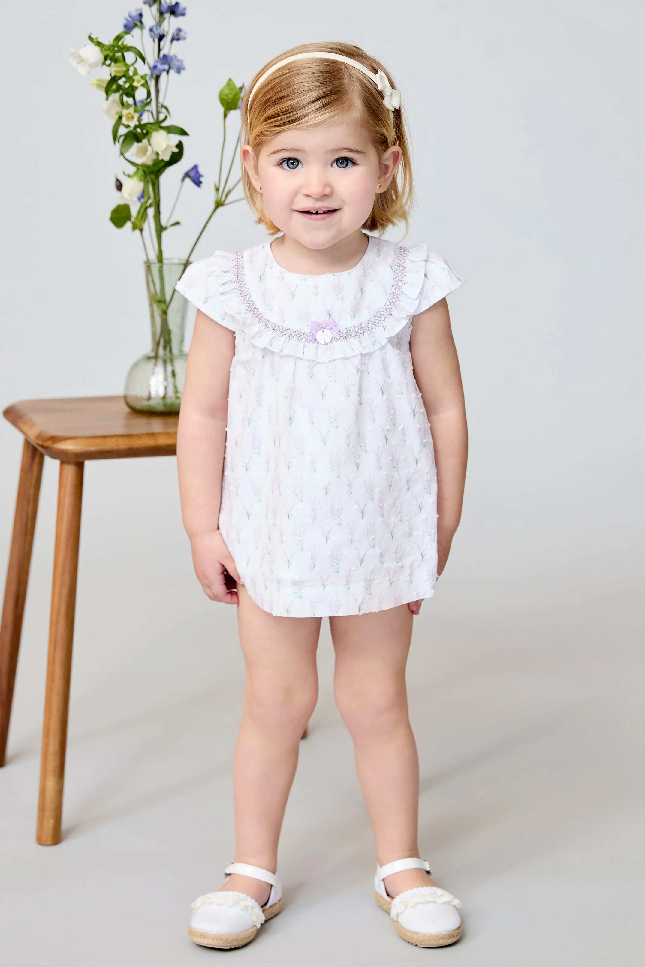 "Dorothea" Lavender Floral Smocked Dress & Bloomers