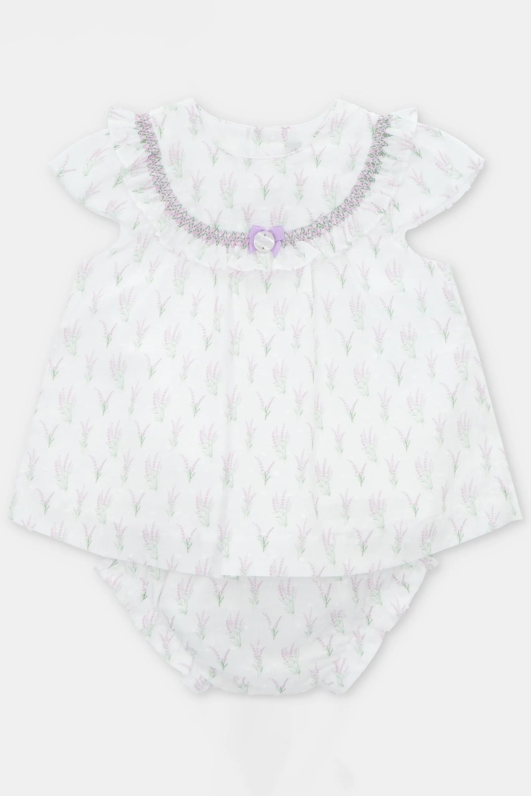 "Dorothea" Lavender Floral Smocked Dress & Bloomers