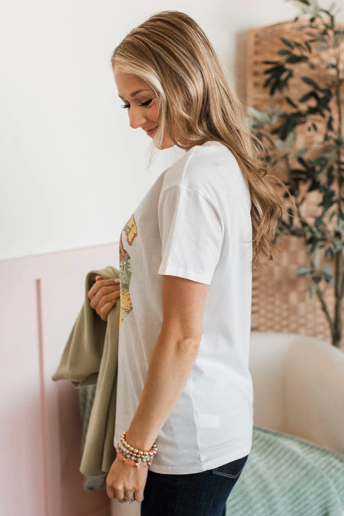 "Dreamer" Mountainscape Graphic Tee- White