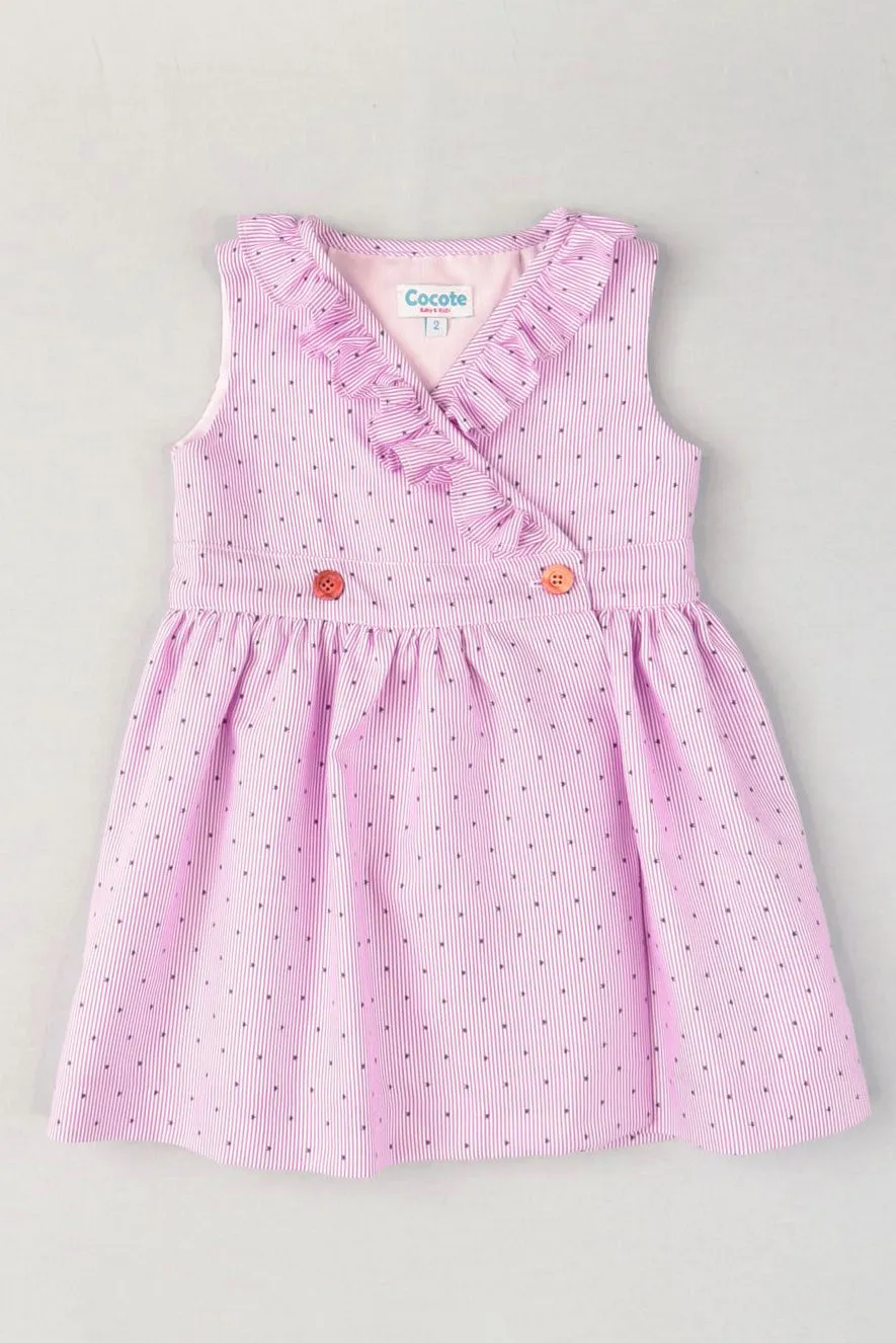 "Electra" Purple Striped Star Print Dress