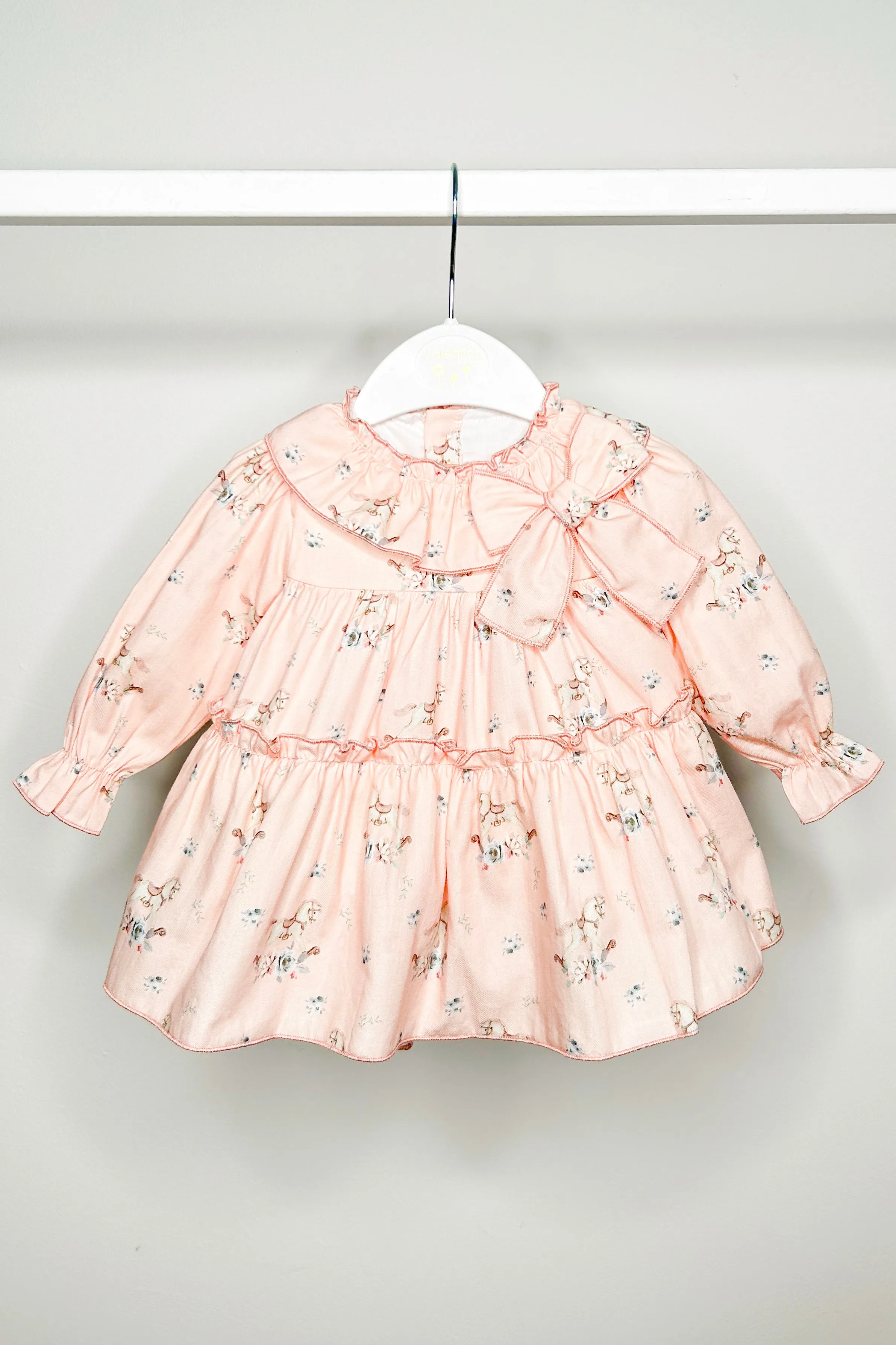 "Etta" Salmon Pink Carousel Pony Dress & Bloomers