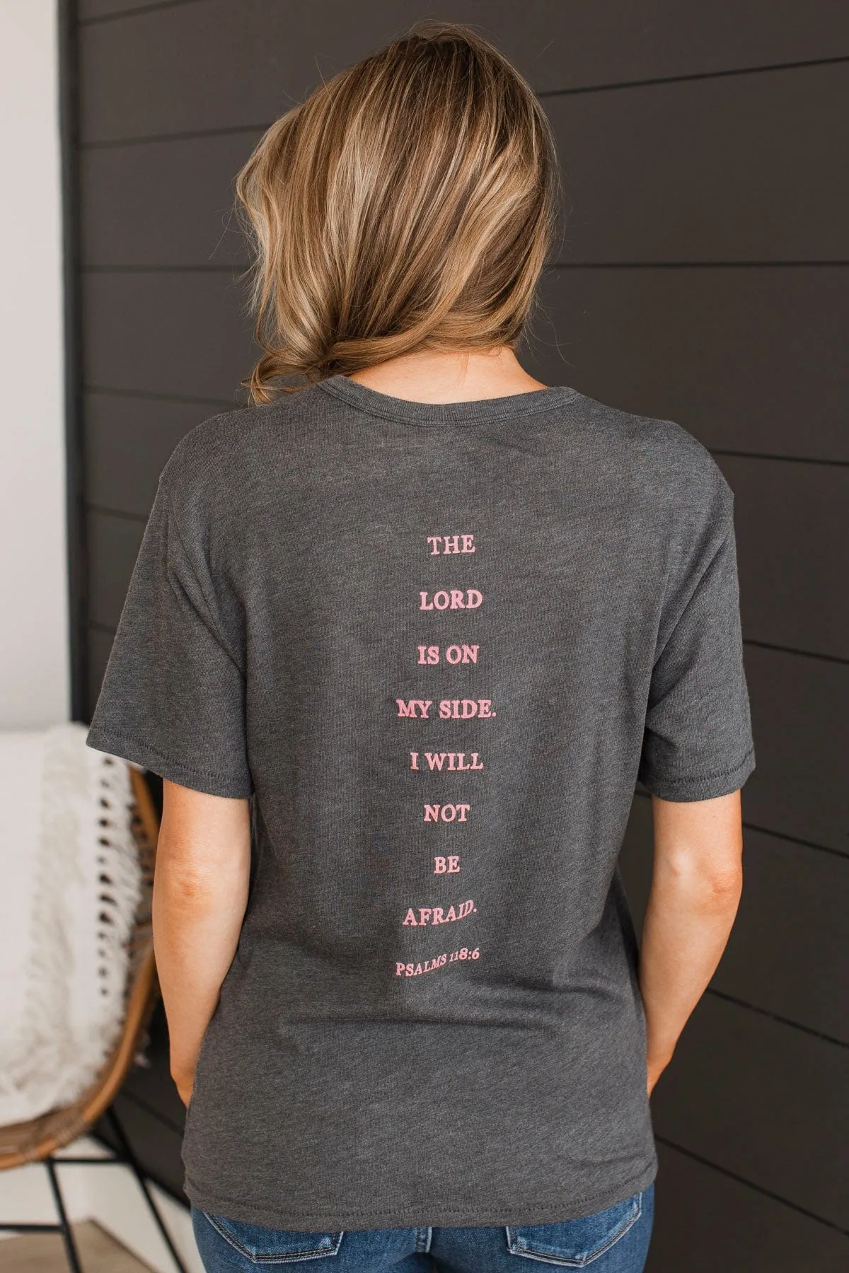 "Faith Over Fear" Graphic Tee- Charcoal