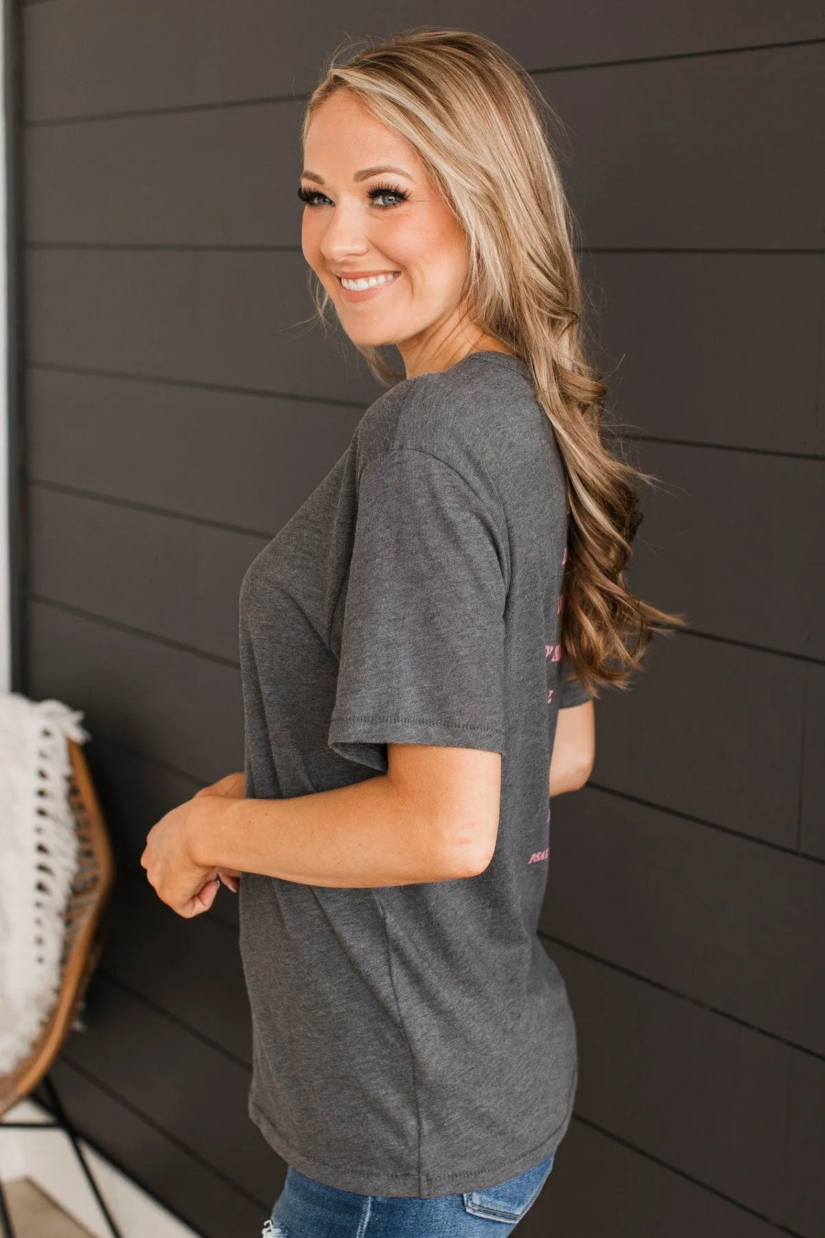"Faith Over Fear" Graphic Tee- Charcoal