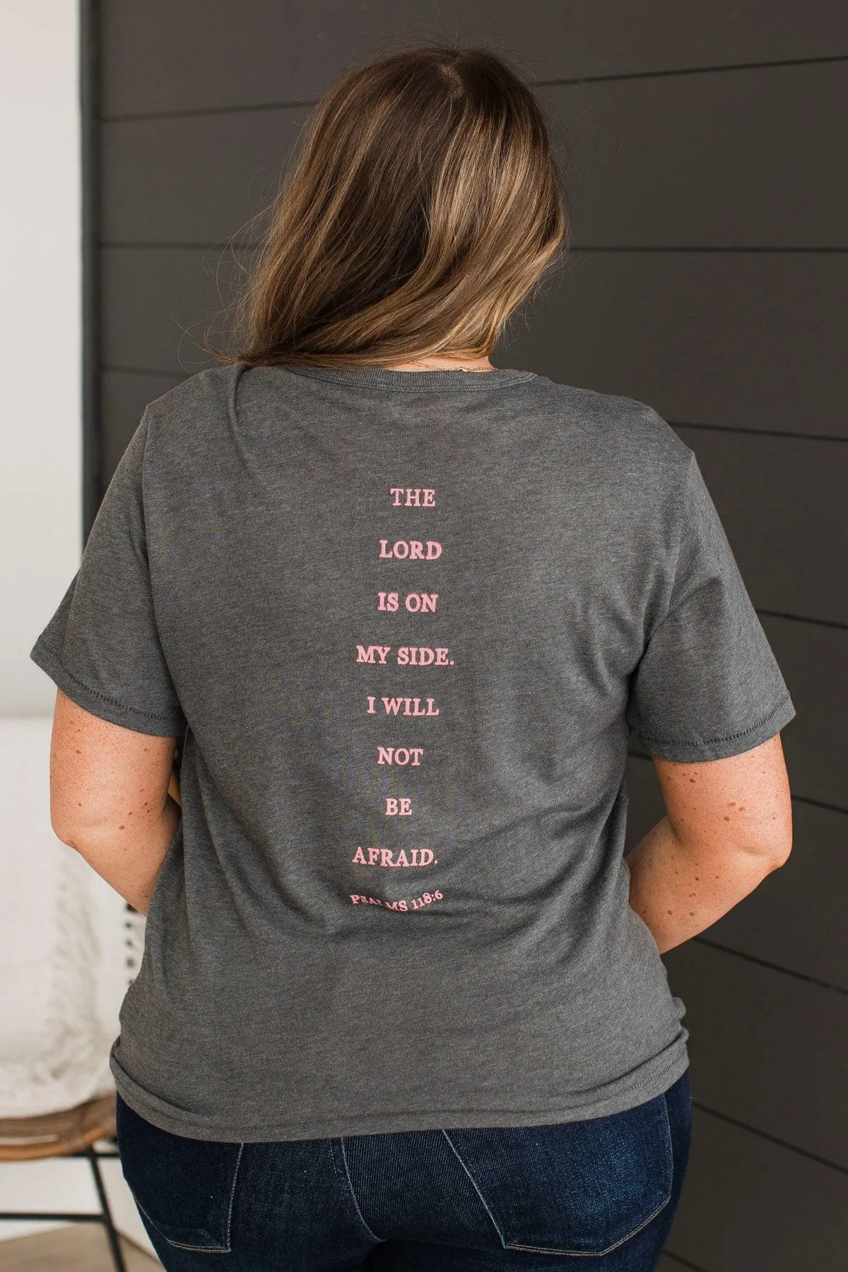 "Faith Over Fear" Graphic Tee- Charcoal
