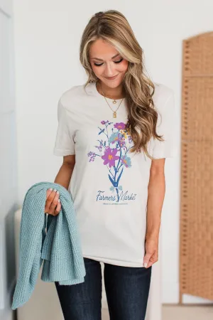 "Farmers Market" Graphic Tee- Vintage White