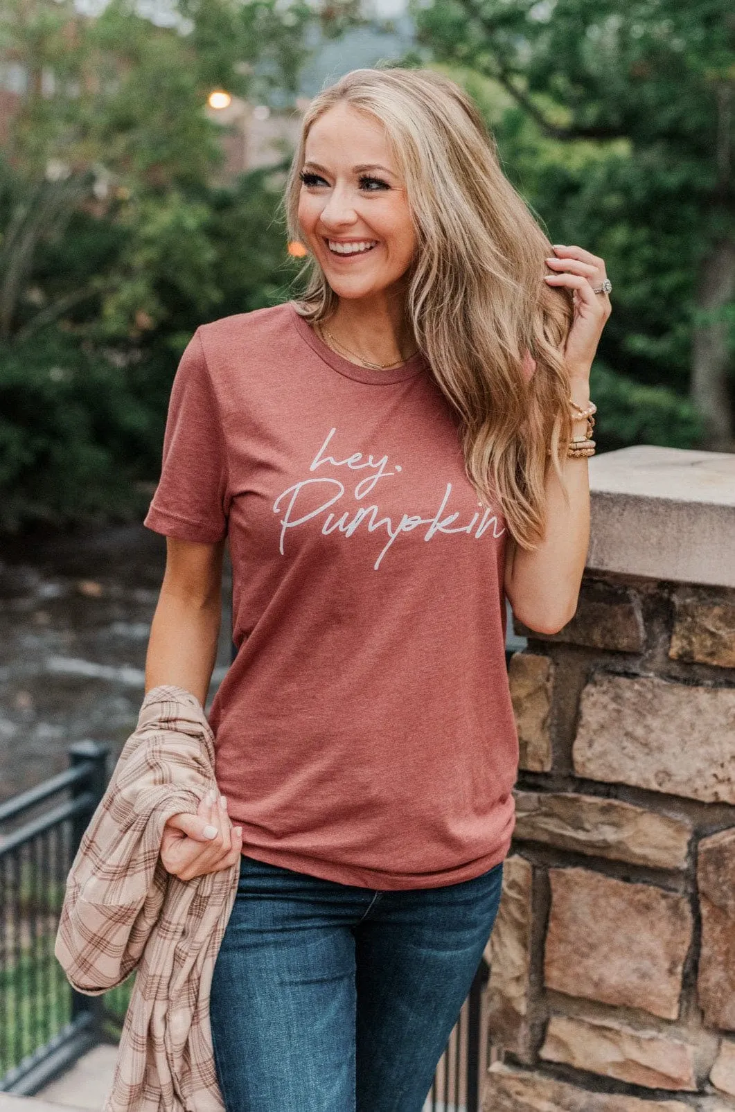 "Hey, Pumpkin" Graphic Tee- Deep Clay
