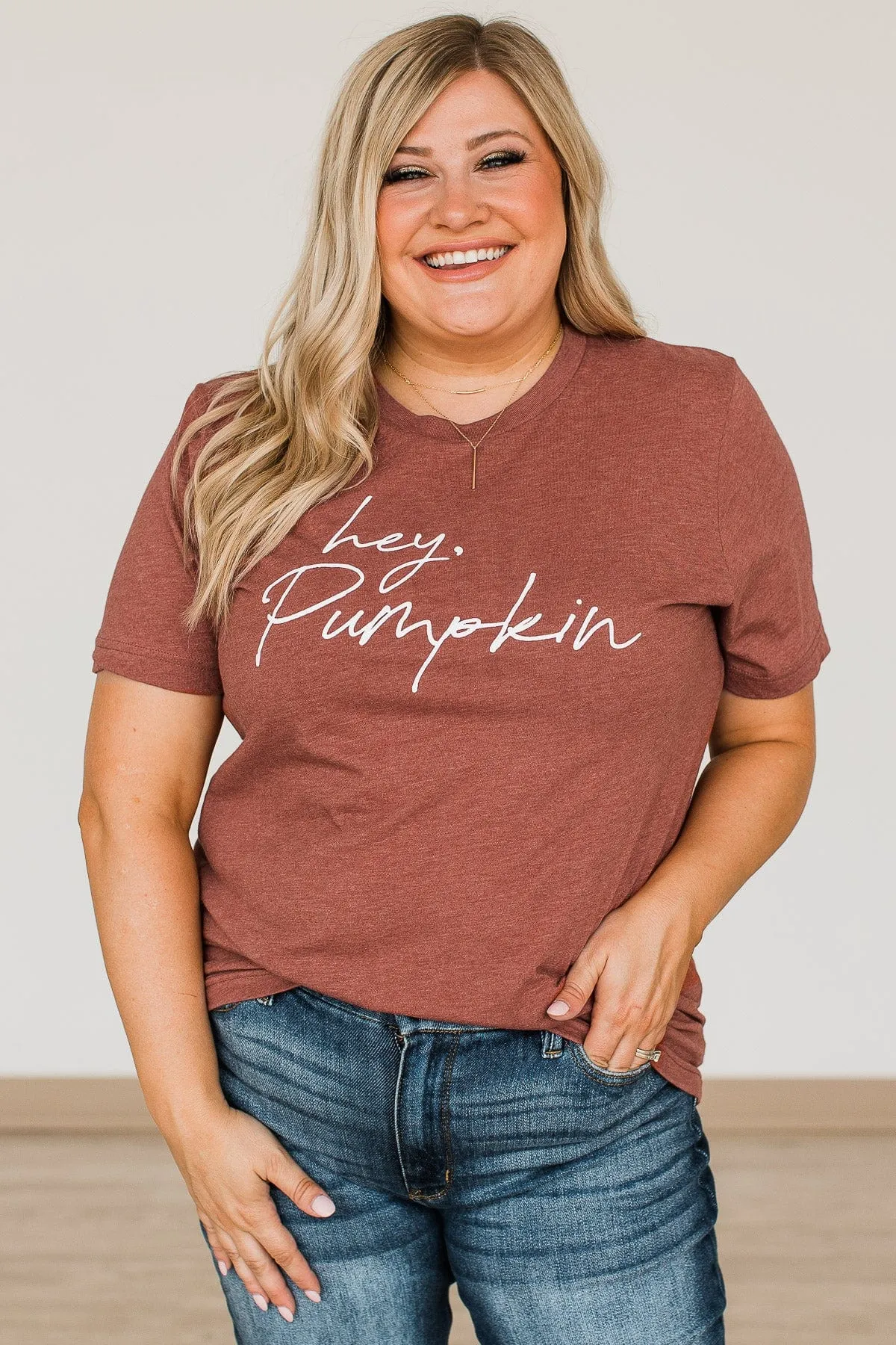 "Hey, Pumpkin" Graphic Tee- Deep Clay