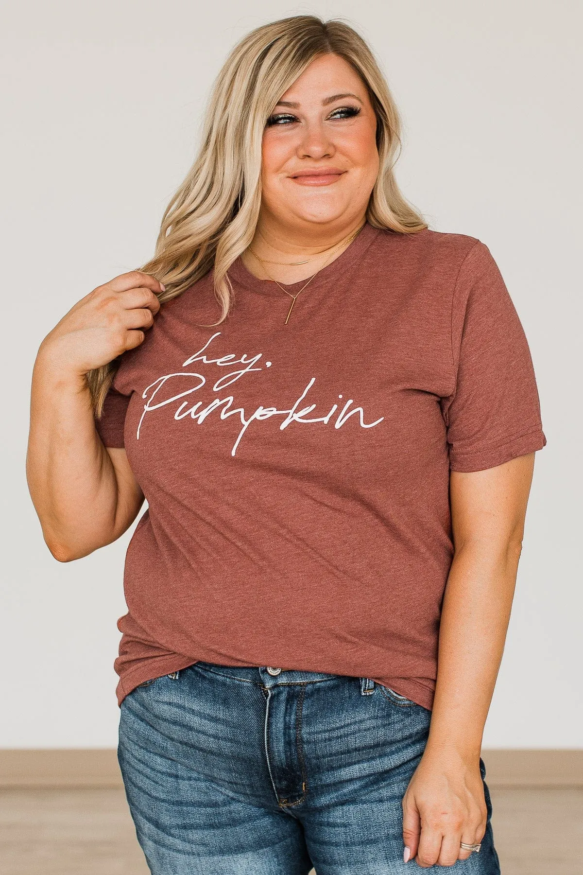 "Hey, Pumpkin" Graphic Tee- Deep Clay