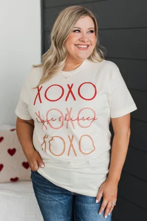 "Hugs & Kisses" Graphic Tee- Cream
