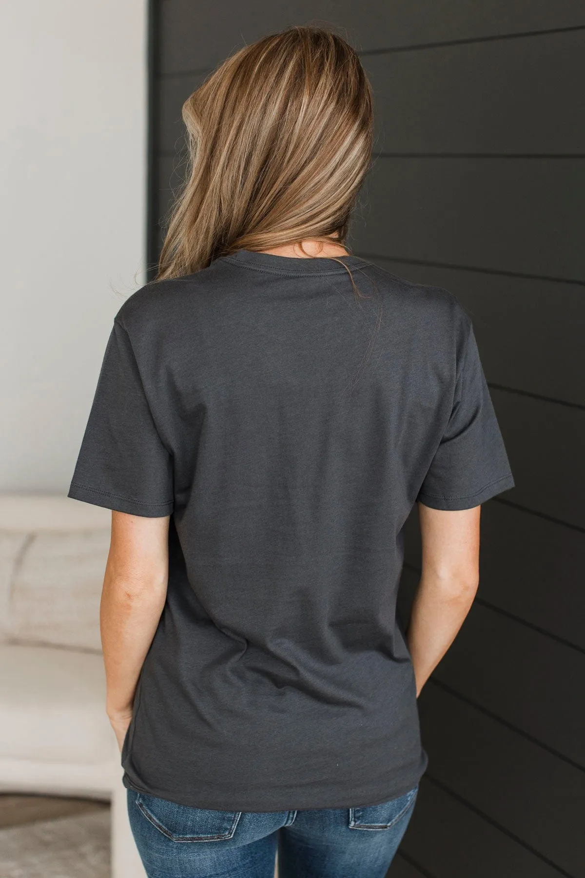 "In My Tired Mom Era" Graphic Tee- Dark Grey