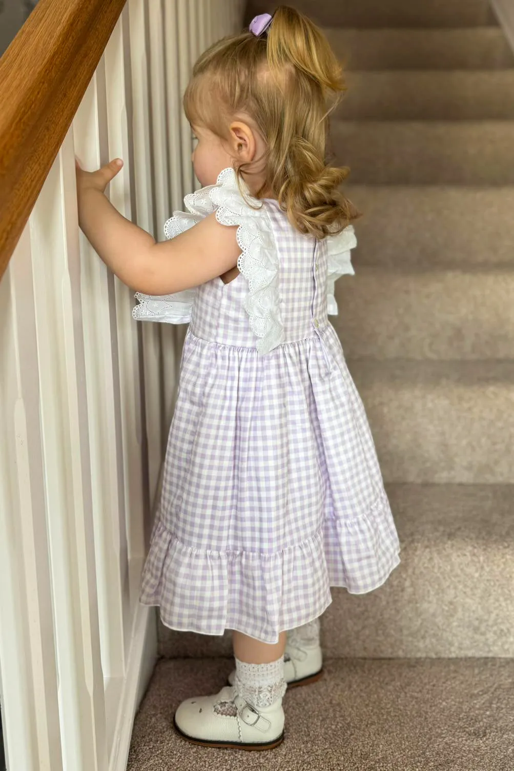 "Ingrid" Lilac Gingham Dress