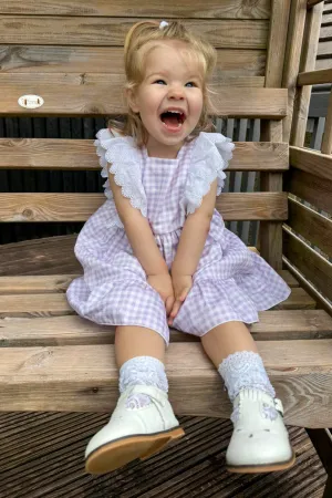 "Ingrid" Lilac Gingham Dress