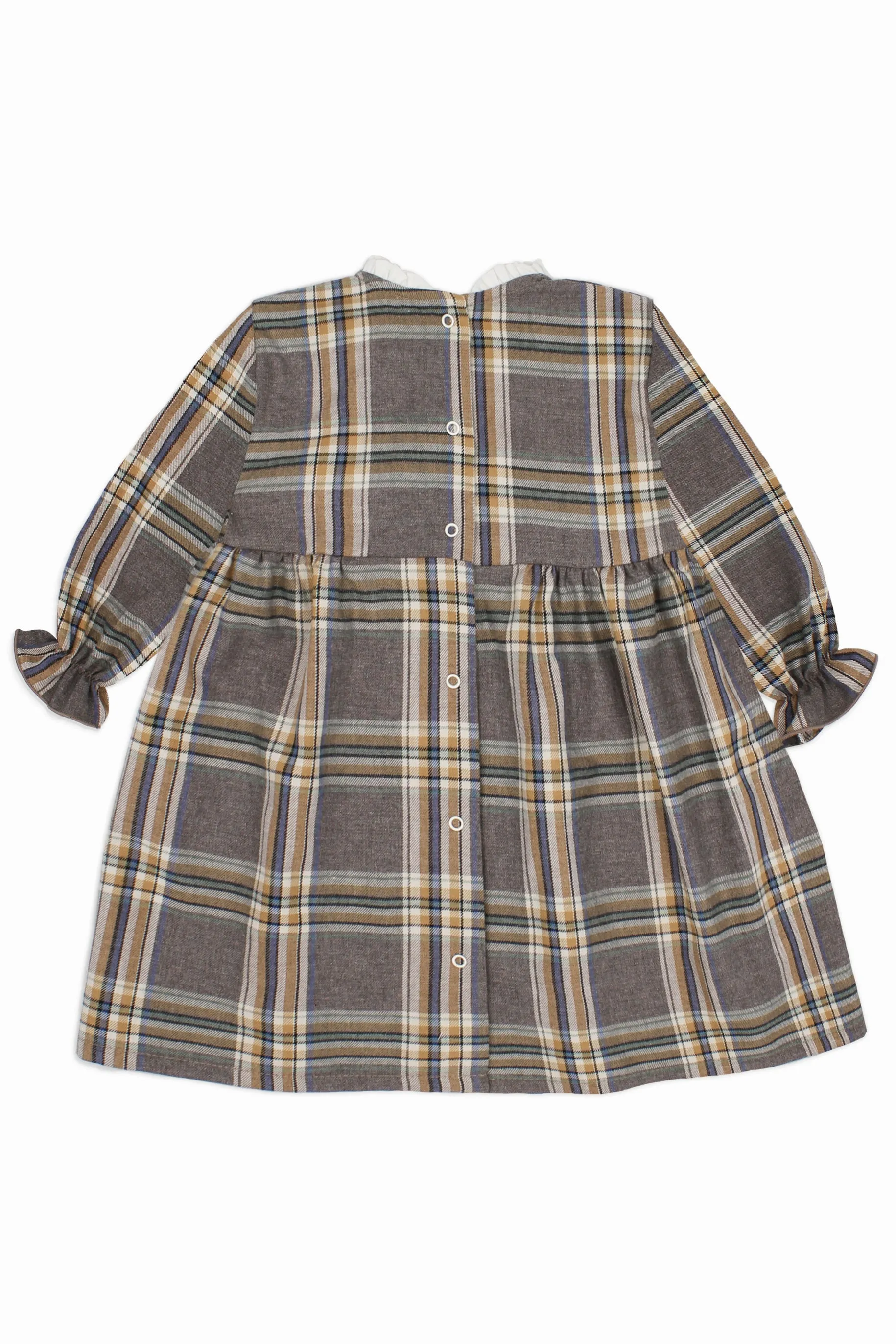"Kyra" Brown Tartan Dress