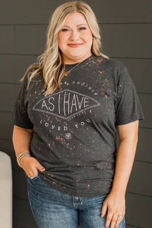 "Love One Another" Graphic Tee- Charcoal