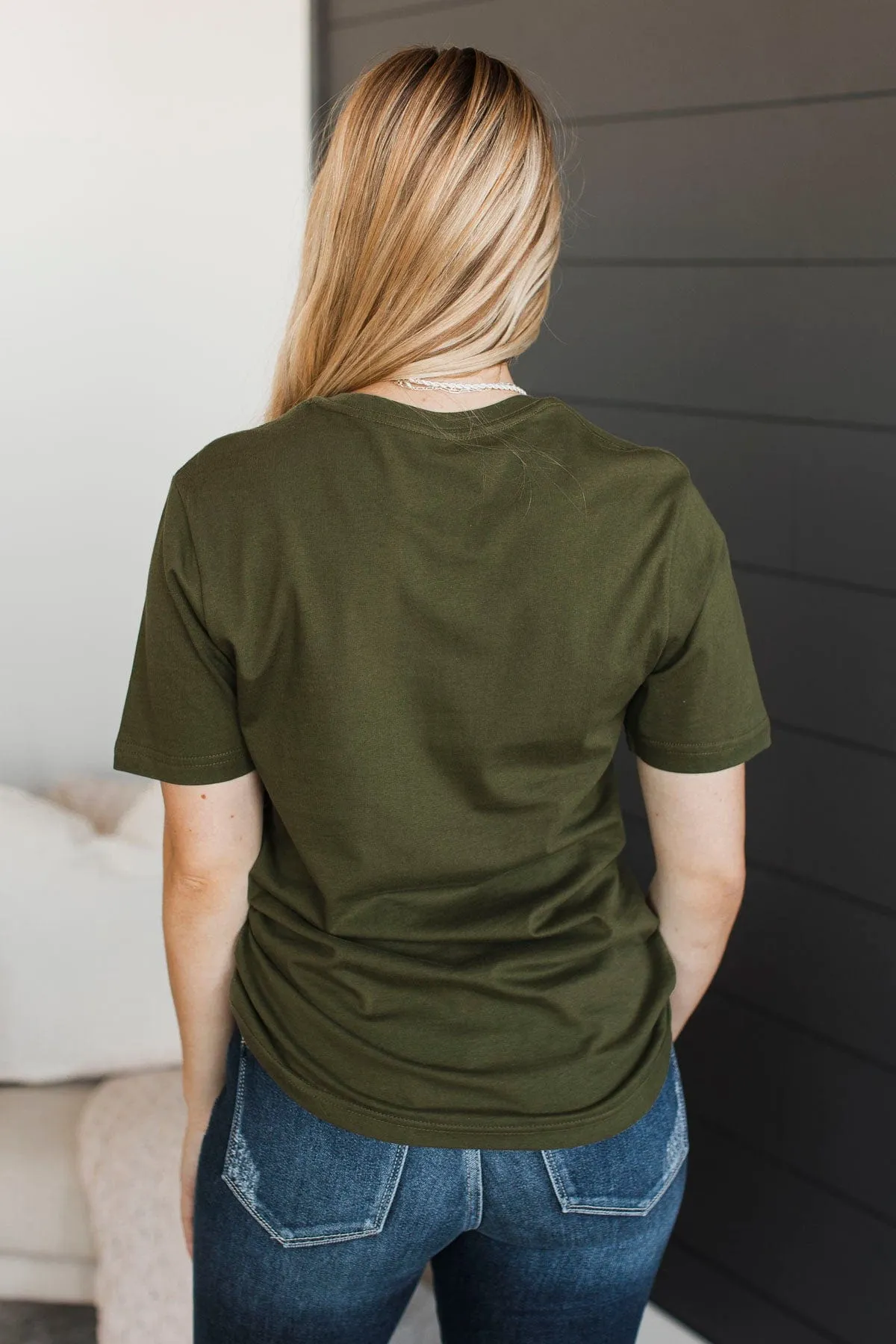"Merry Everything And Happy Always" Graphic Tee- Dark Green