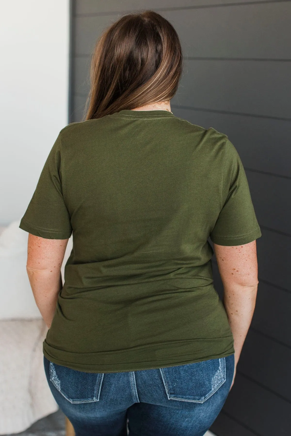 "Merry Everything And Happy Always" Graphic Tee- Dark Green