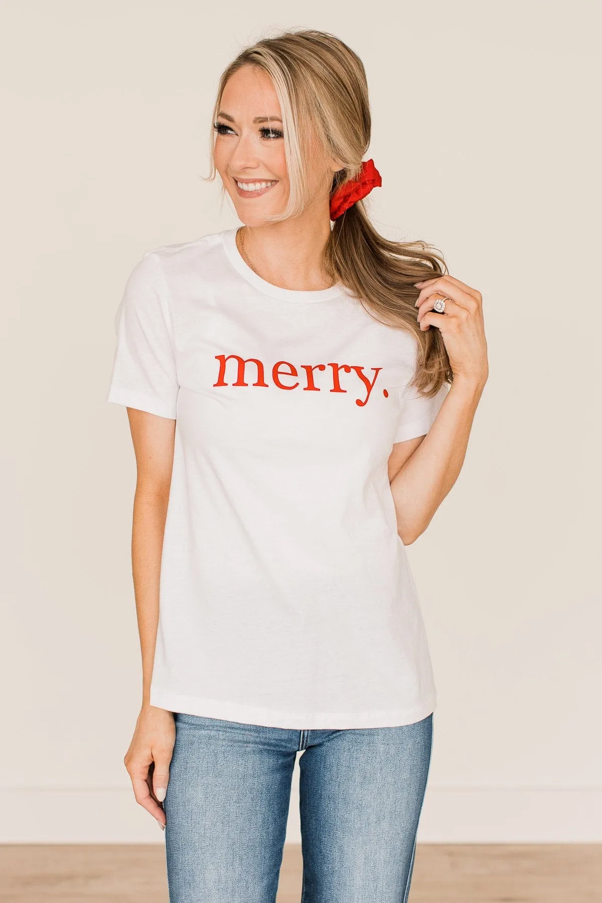 "Merry" Graphic Tee- White
