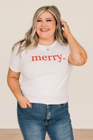 "Merry" Graphic Tee- White