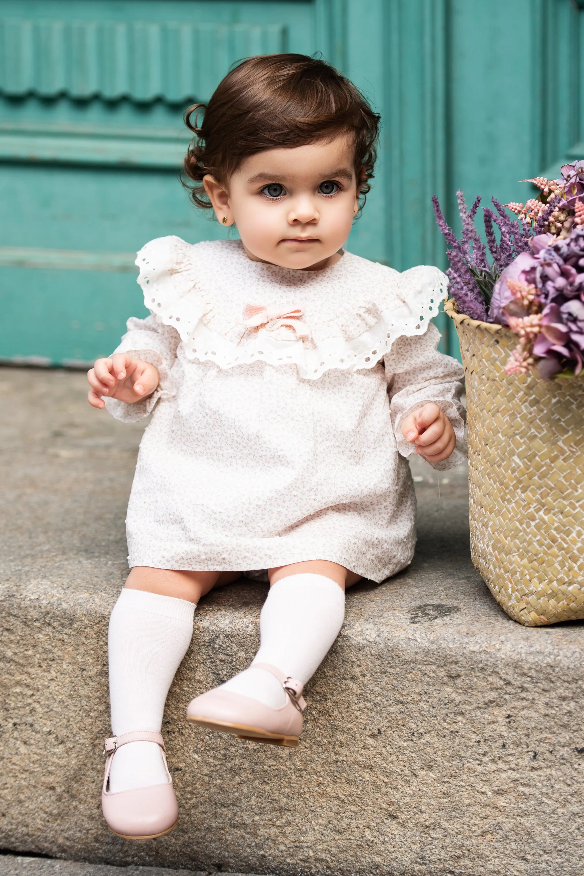 "Petunia" Pink Floral Dress & Bloomers