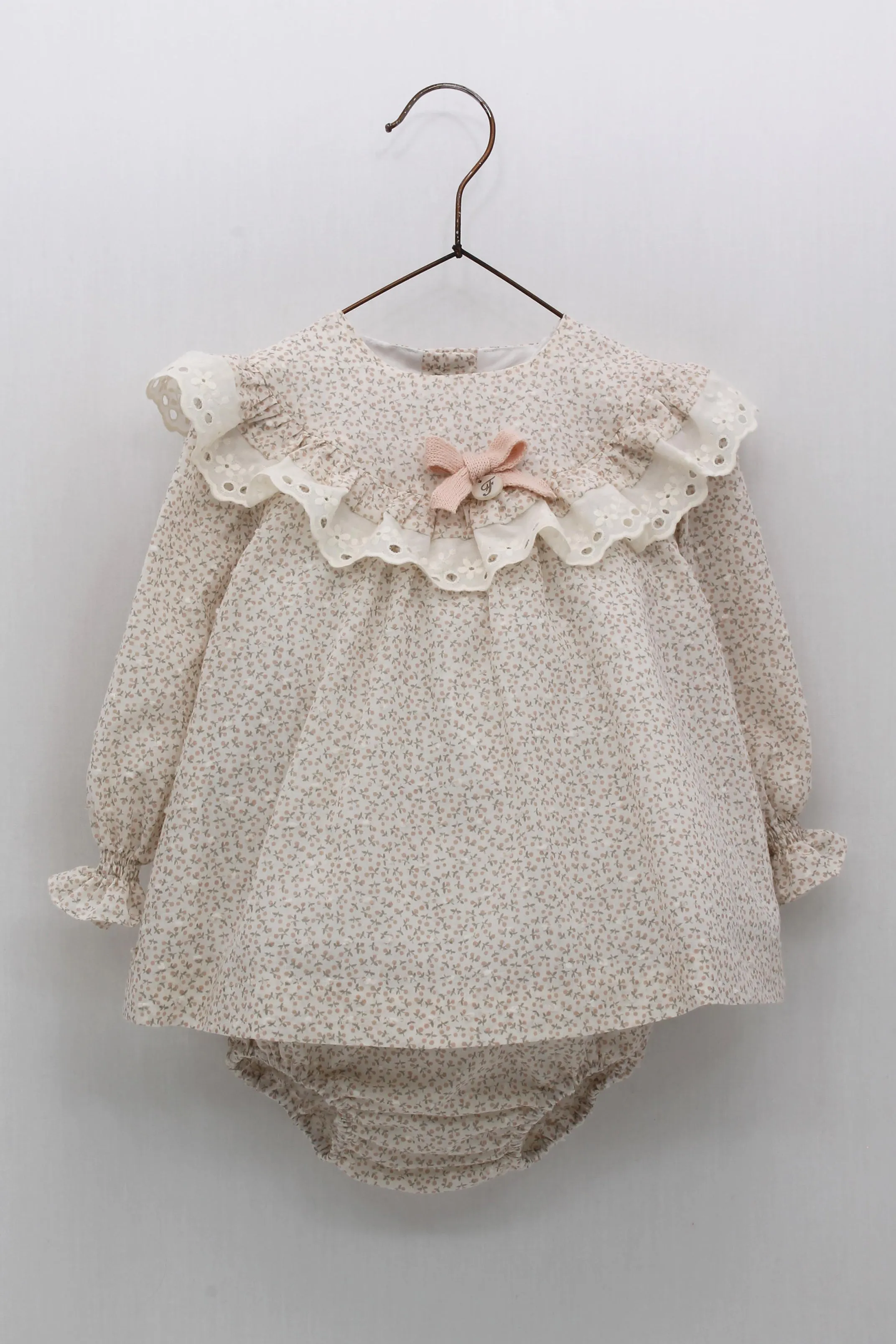 "Petunia" Pink Floral Dress & Bloomers