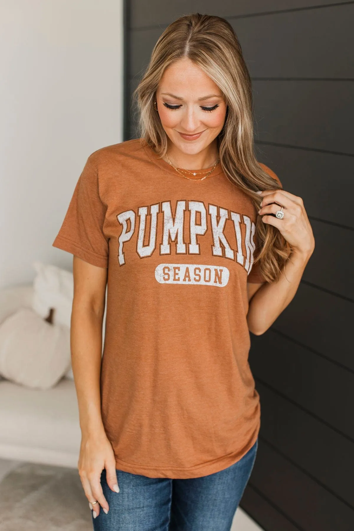 "Pumpkin Season" Graphic Tee- Rust