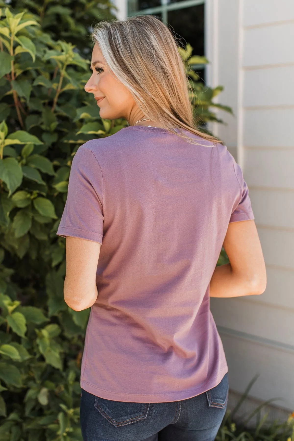 "We Rise By Lifting Others" Graphic Tee- Dusty Lavender