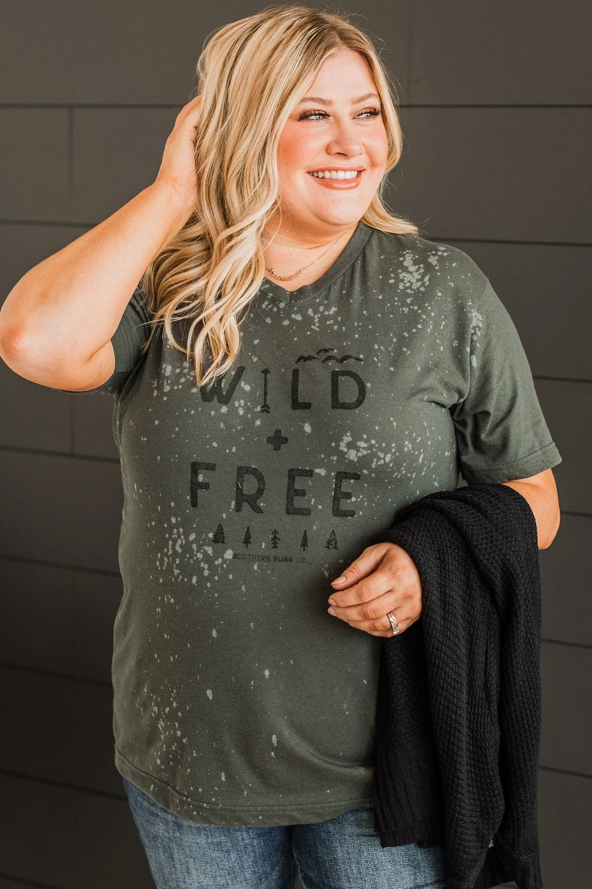 "Wild   Free" Graphic Tee- Charcoal