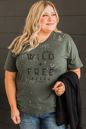 "Wild   Free" Graphic Tee- Charcoal