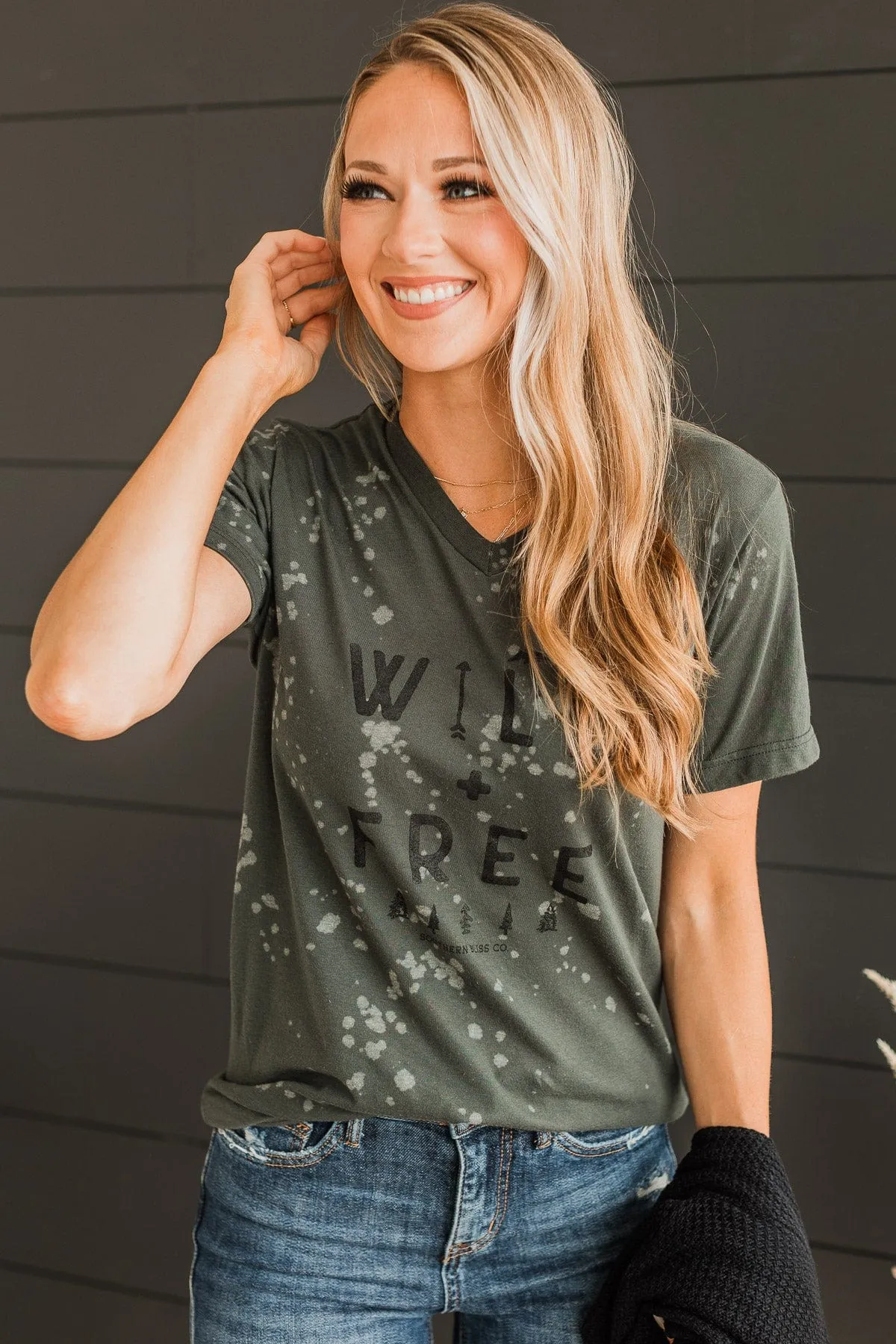 "Wild   Free" Graphic Tee- Charcoal