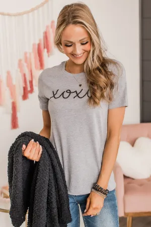 "XOXO" Graphic Tee- Heather Grey