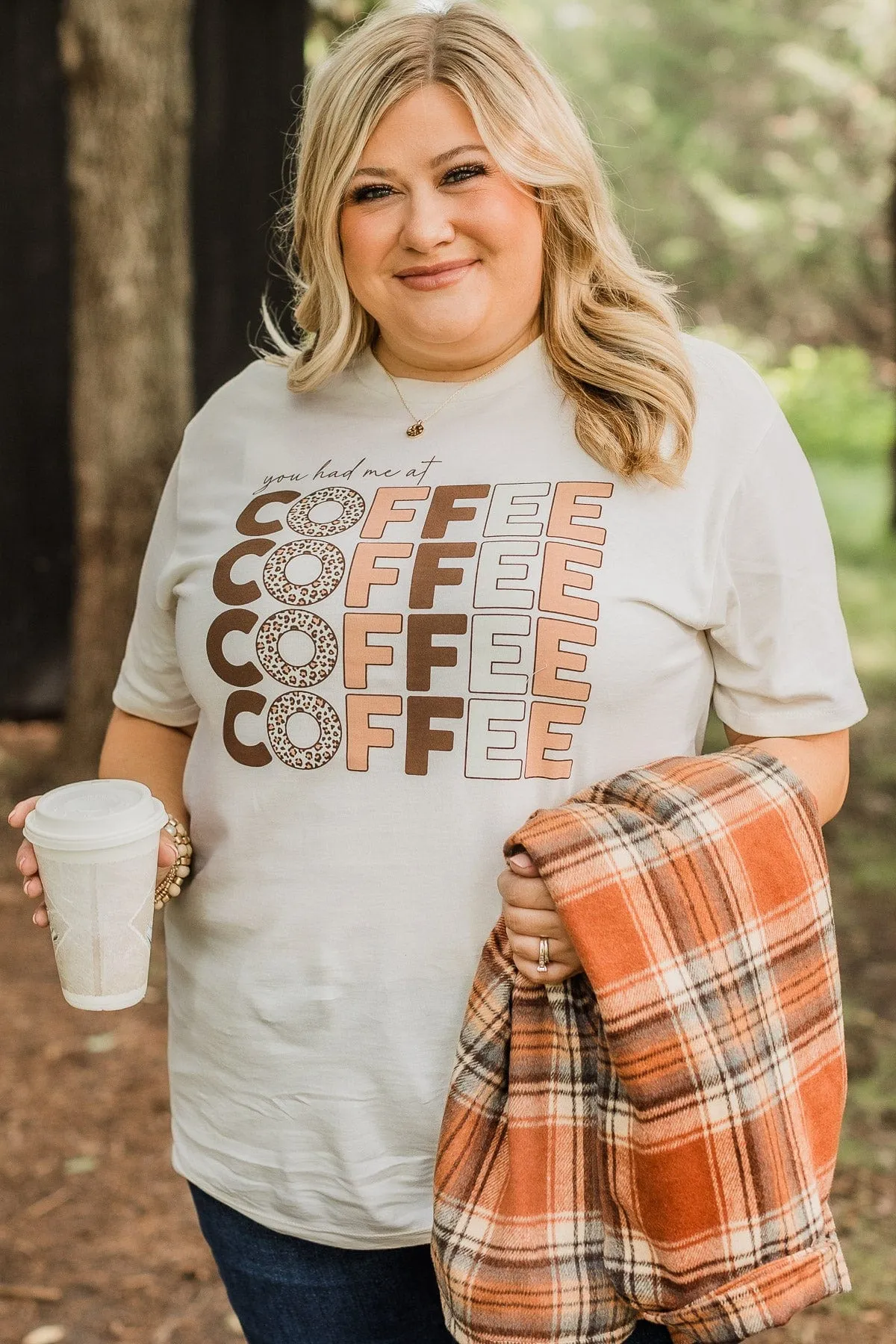 "You Had Me At Coffee" Graphic Tee- Ivory