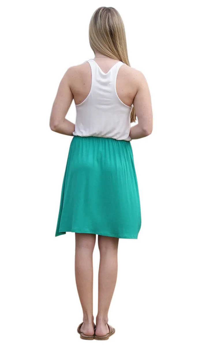 Racerback Tank Dress - Country Shore - Green and Ivory & All Antlers