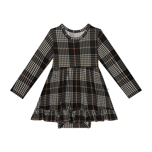 Sanders - Long Sleeve Ruffled Bodysuit Dress || Posh Peanut