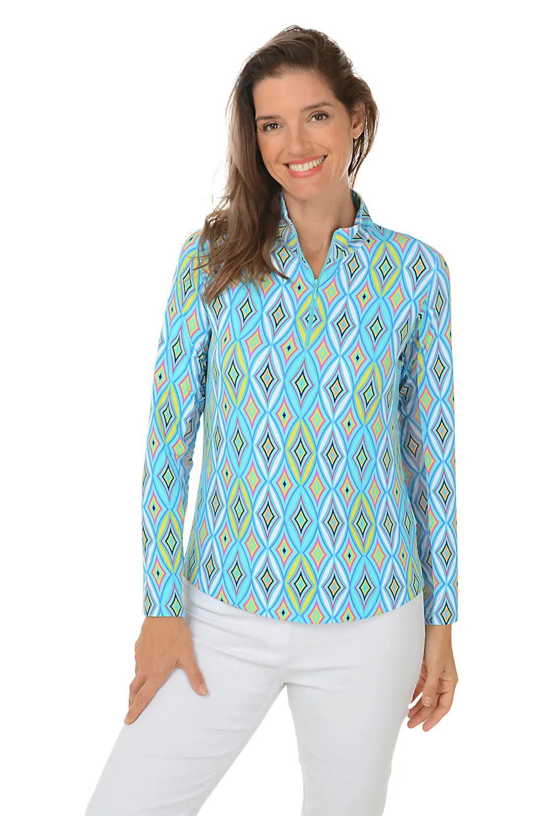 Seafoam Romina Diamond UPF50  Sun Shirt