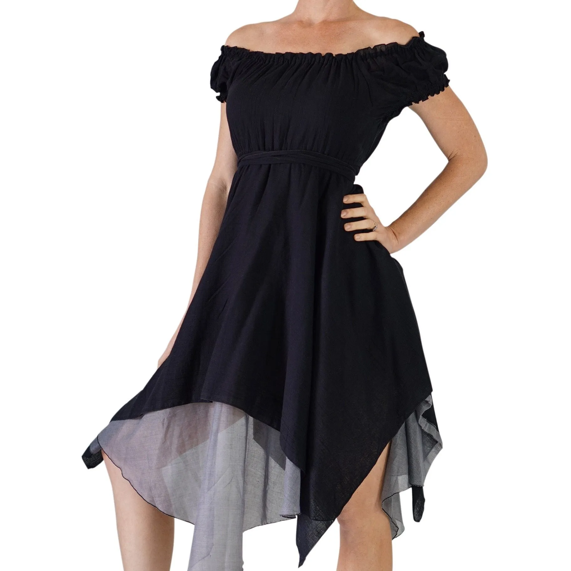 'Short Sleeve Dress' - Black